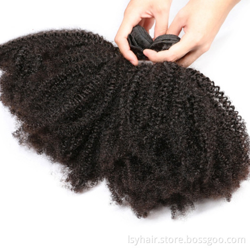 Afro Kinky Curly Hair 3 Bundles Brazilian Curly Hair 100% Remy Human Hair Bundles Extensions 8 16inch Natural Double Weft Weave